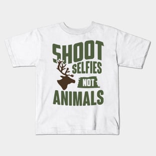 Shoot Selfies Not Animals Kids T-Shirt